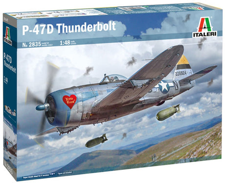 Italeri Modellbausatz Flugzeug – 2835 Republic P-47d Thunderbolt – Propellerflugzeug aus Kunststoff – 1:48 – Modellbau