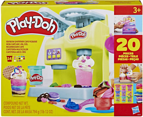 Hasbro Play-Doh Rainbow Shimmer Café-Spielset – kreatives Spielzeug.