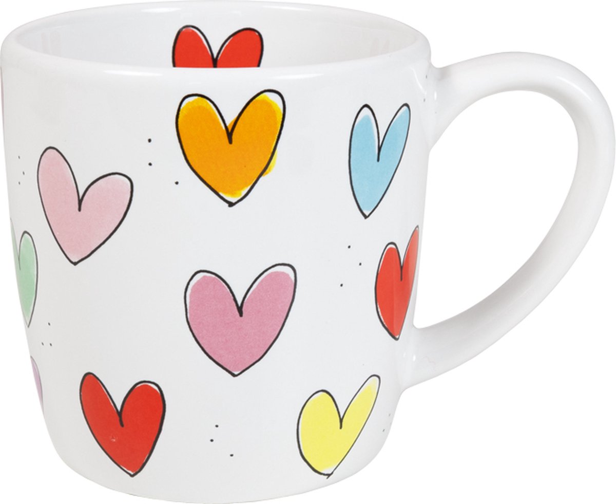 Blond amsterdam , even bijkletsen: cappuccino beker 0,5l hearts