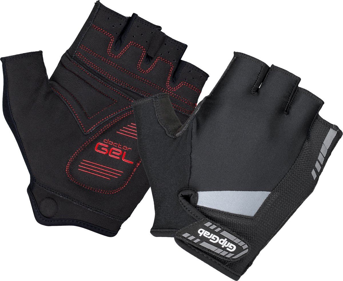 Gripgrab – mit Supergel gepolsterte Kurzfinger-Sommer-Radhandschuhe – Schwarz – Unisex – Größe XL