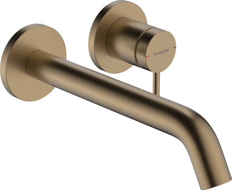Hansgrohe tecturis s - Einbau-Waschtischarmatur - zur Wandmontage - Einhebelbedienung - 22,5 cm Auslauf - Bronze gebürstet
