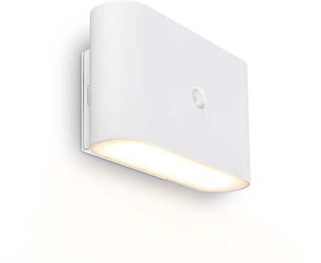 Briloner chet – wiederaufladbare LED-Wandleuchte – ohne Bohren – mit Bewegungssensor – warmweißes Licht – mit Klebepad – weiß – 16 x 9,5 x 6,5 cm