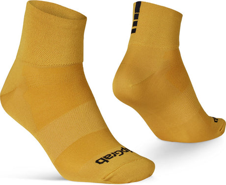 Gripgrab – leichte SL Short Performance Sommer-Radsocken 1 Paar Coolmax-Radsocken Low Cut – Senfgelb – Unisex – Größe L (44-47)