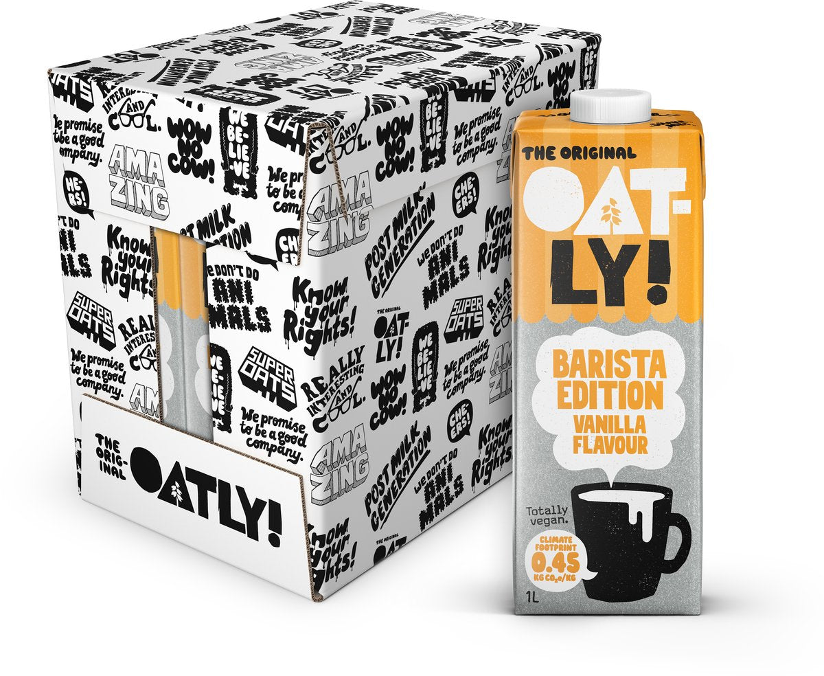 Hafer! oatly oats Barista Edition Vanillegeschmack – 6 Stück – (6l) – haltbare Pflanzenmilch – Barista Vanille – Vorteilspack
