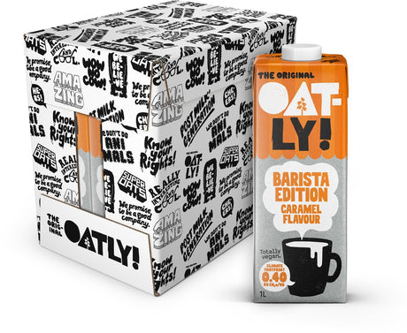 Hafer! oatly oats Barista Edition Karamellgeschmack – 6 Stück – (6l) – haltbare Pflanzenmilch – Barista Karamell – Vorteilspack