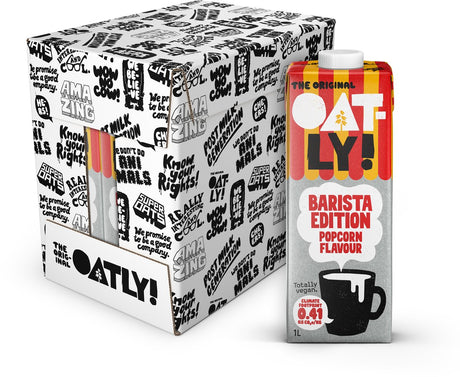Hafer! oatly oats Barista Edition Popcorn-Geschmack – 6 Stück – (6l) – langlebige pflanzliche Milch – Barista-Popcorn – Vorteilspack