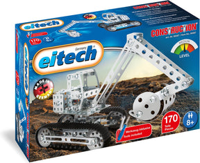 Eitech ® bouwdoos – graafmachine met rupsbanden – 170-delig – metalen bouwpakket met gereedschap – constructiespeelgoed – vanaf 8 jaar