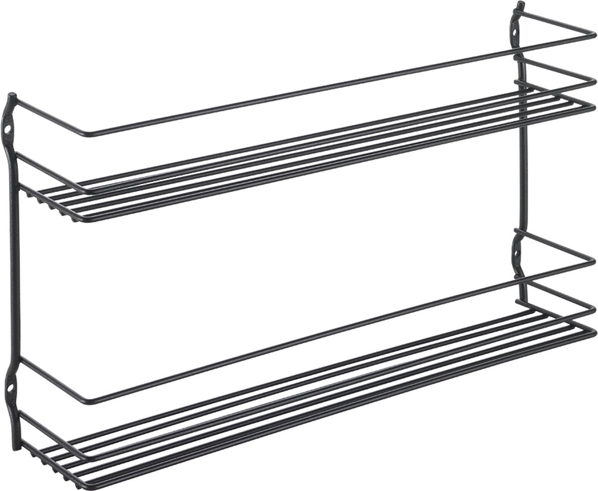 Metaltex Pepito Gewürzregal 2 Ebenen 36x8x19 cm schwarz