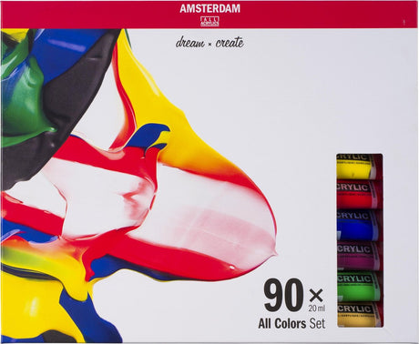 Bruynzeel Amsterdam Standard-Serie, komplettes Acrylfarben-Sammlungsset, 20 ml, 90 Stück.