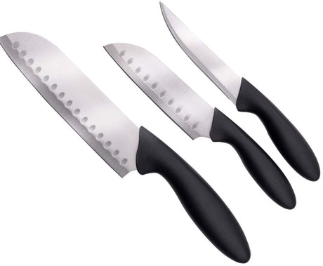 Alpina Küchenmesserset 3-teilig – Kochmesser, Santokumesser, Universalmesser – Edelstahlmesser – ergonomischer Griff