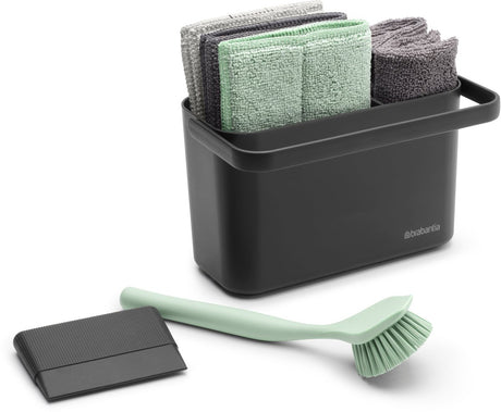 Brabantia Waschbecken-Aufsatz-Organizer-Set, 8-teilig – Dunkelgrau