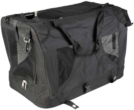 Duvo plus Freunde für unterwegs! Reisetasche Click Go - faltbare Tragetasche für Hunde bis 18 kg - L 71x51x51cm - Schwarz
