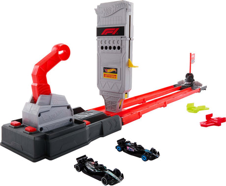 Hot Wheels Racing Formel-1-Startplatz-Streckenset und 2 F1-Autos aus Metall