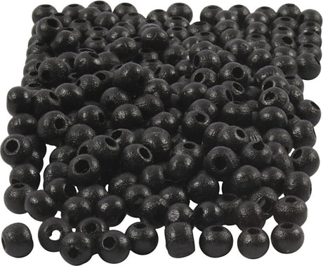 Creativ Company Holzperlen schwarz, 150.
