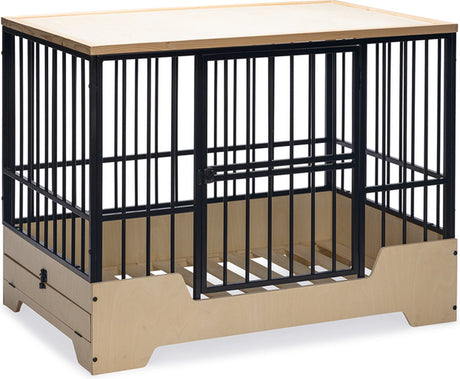Designed by lotte bench hondenbench meubel quirine - hondenmand - met lade - metaal hout - xl - 112x73x85 cm