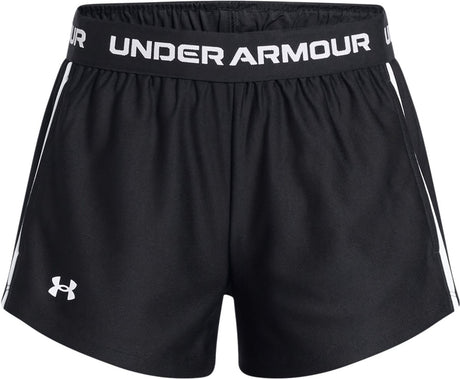 Under Armour G Tech Play Up Short-Blk Mädchen-Sporthose – Schwarz Schwarz Weiß