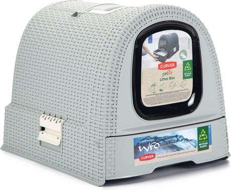 Curver Katzentoilette mit Schublade – 51,5 x 38,5 x 40 cm – hellgrau
