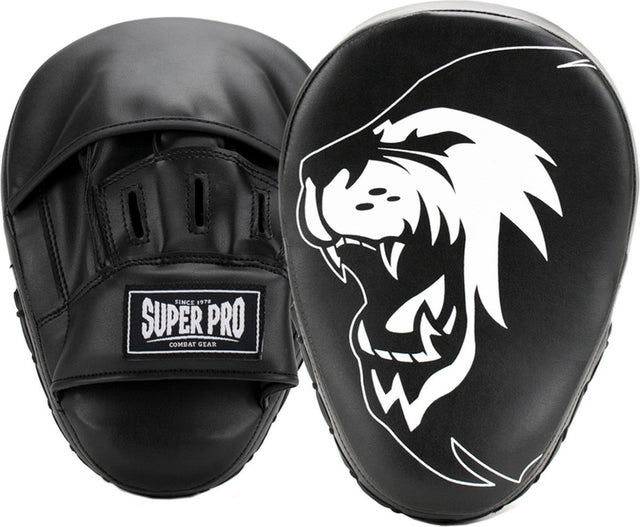 Super pro combat gear handpads curved pu zwart wit