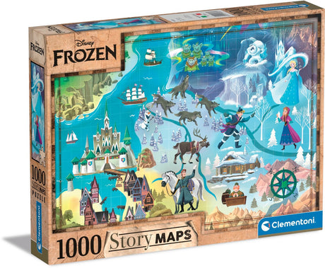 Clementoni World Map Puzzle Disney Frozen, 1000st.