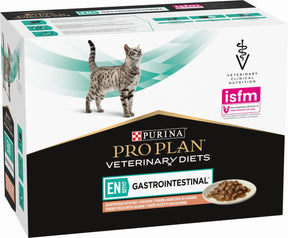 Pro Plan Veterinärdiäten für Katzen und Magen-Darm-Trakt, 10 x 85 g – Katzenfutter – Lachs