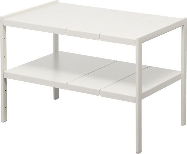 Yamazaki Küchenschrank-Organizer ausziehbar – 2 Ebenen – Turm – Weiß