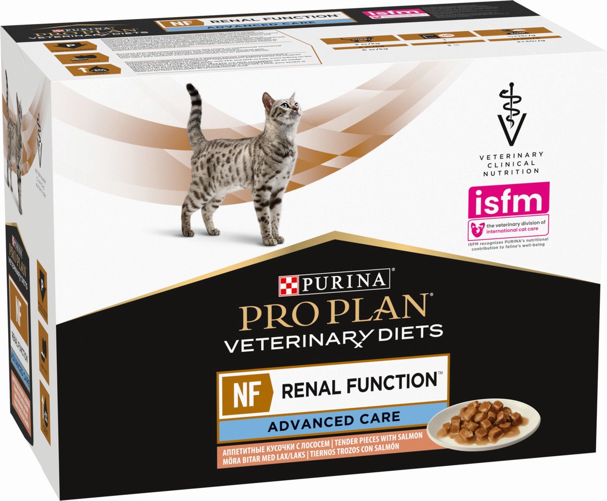 Pro Plan Veterinärdiäten Feline NF Nierenfunktion 10x85 g – Katzenfutter – Lachs