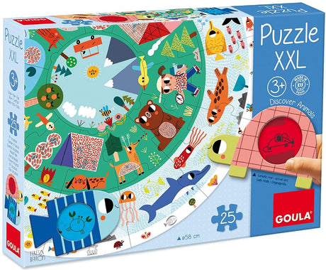 Jumbo-Goula-Puzzle xxl Tiere entdecken - 25 Teile.