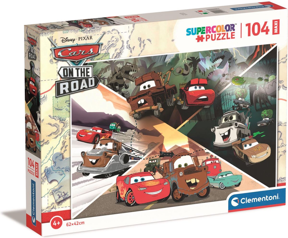Clementoni Jigsaw Puzzle Super Color Maxi Disney Cars, 104st.