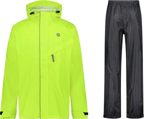Agu passat - regenpak - regenjas en regenbroek - unisex - geel - s - reflecterend - verstelbare capuchon - ventilatie