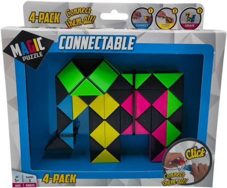 Magisches Puzzle, zusammensteckbares Puzzle im 4er-Pack – Spielzeug mit rotierenden Elementen.