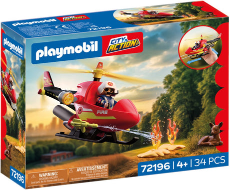 Playmobil city action brandweerhelikopter - speelgoed met watertank.