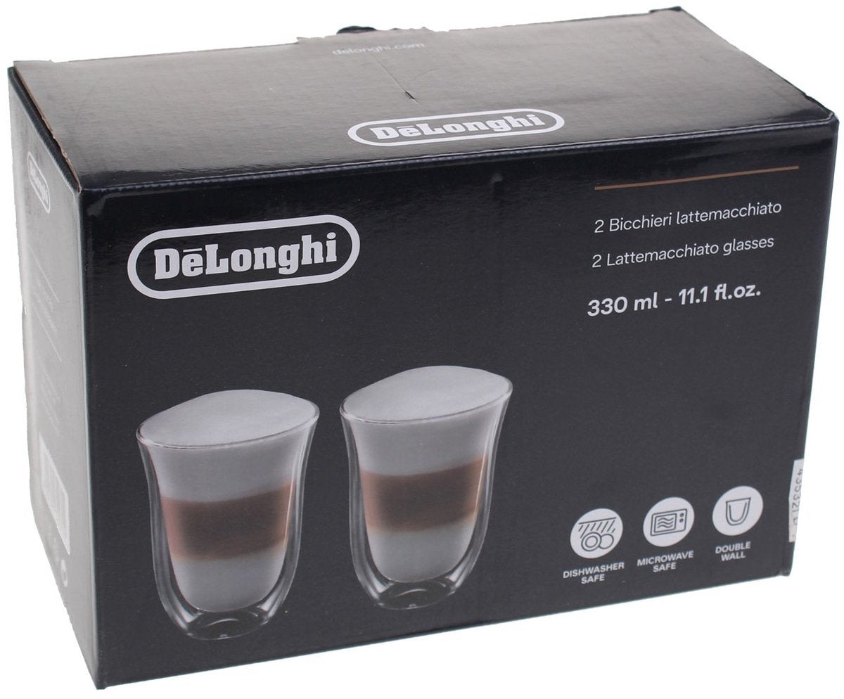 De'Longhi Delonghi Cups Double Thermo Mitt Set mit 2 Latte-Macchiato-Gläsern 5513214611