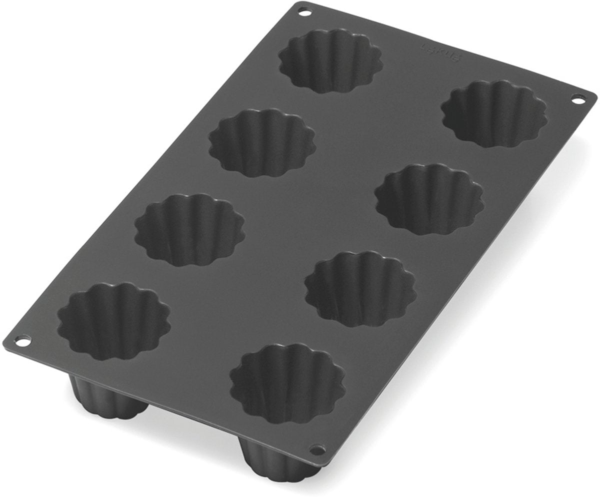 Lékué bakvorm - 8 mini cannelés bordelais - siliconen - black