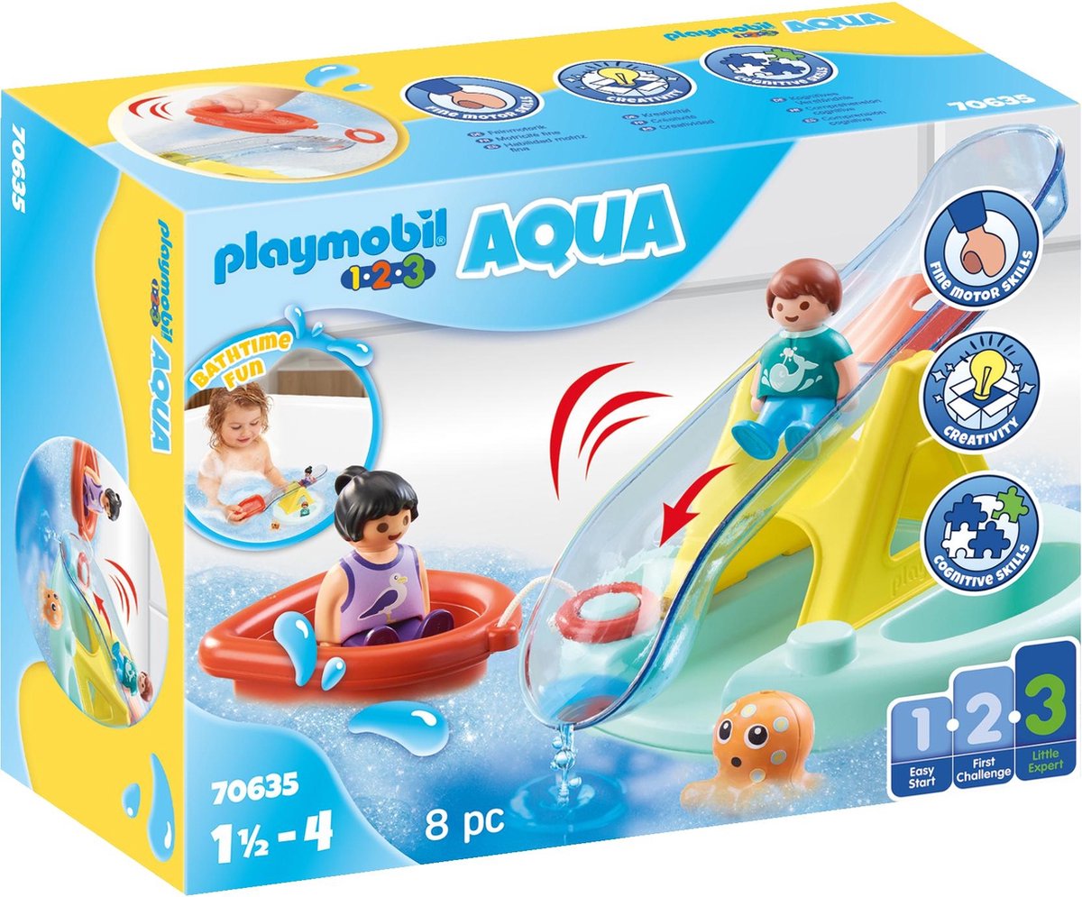 Playmobil Playmobil 1.2.3. Schwimminsel mit Wasserrutsche 70635