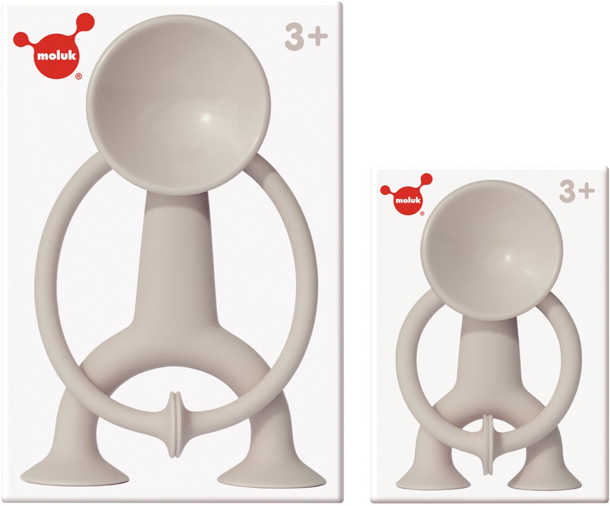 Moluk Boogi Actionfigur – Beige – H12cm – mit Saugnäpfen für jede glatte Oberfläche – 3 Jahre