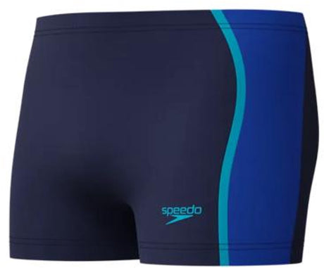 Speedo solid splice aquashort heren - strakke zwemshort heren - chloorbestendige zwemboxer heren - sportzwembroek heren met trekkoord - marine blauw - l