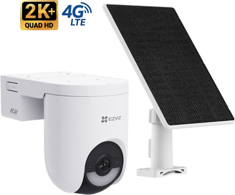 Ezviz HB8 Lite 4G WiFi6-Kit – 2K+ PTZ-Überwachungskamera 5-W-Solarpanel – 360°-Sicht – KI-Erkennung – Farbnachtsicht – Sirenenscheinwerfer – keine monatlichen Kosten