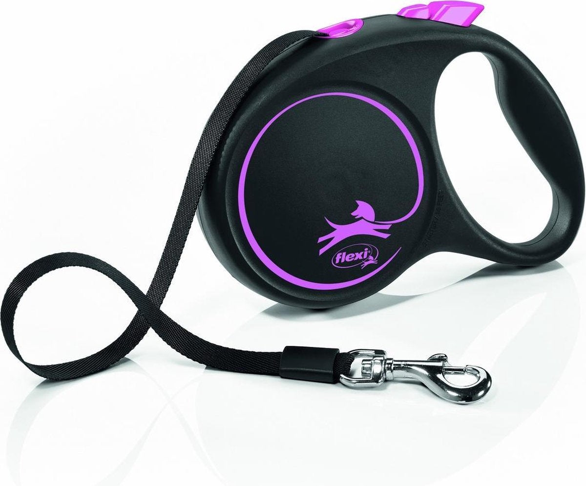 Flexi Retractable Line Schwarz Designband Pink