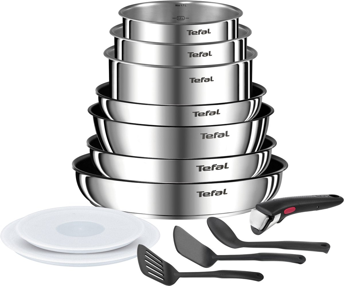 Tefal ingenio emotions on - Pfannenset - 13-teilig - Induktion - stapelbar - abnehmbarer Griff - platzsparend