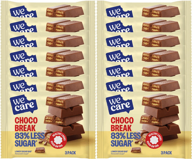 Wecare lower sugar - bar - chocolade break - 14 x 64,5 gr