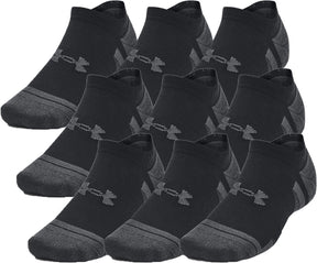 Under armour ua performance tech 3pk ns-blk unisex sportsokken - zwart - jet grijs 43-47