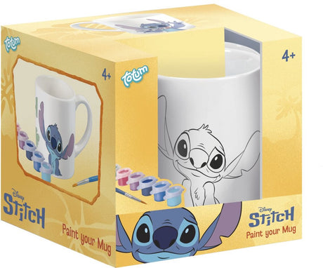 Totum Disney Stitch Malbecher – Bastelset Keramikbecher inkl. Farbe und Pinsel – Geschenktipp, Spielzeug, Mädchen und Jungen, Basteln, Lilo Stitch