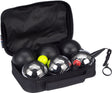 Get go jeu de boules set - luxe - 6 ballen - zilver zwart - staal