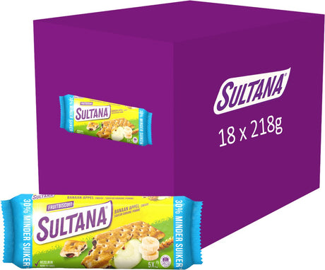 Sultana-Fruchtkeks-Snack – Bananen-Apfel – 30 % weniger Zucker – 18 x 218 Gramm