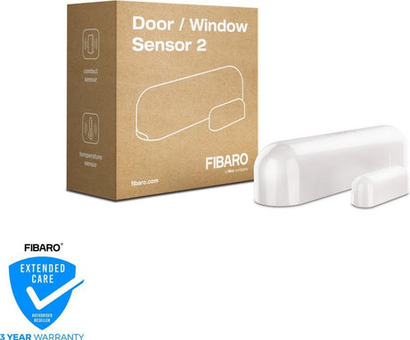 Fibaro Tür-Fenster-Sensor 2 – magnetischer Kontaktsensor – weiß – funktioniert mit Home Center, Homey und anderen Z-Wave-Controllern