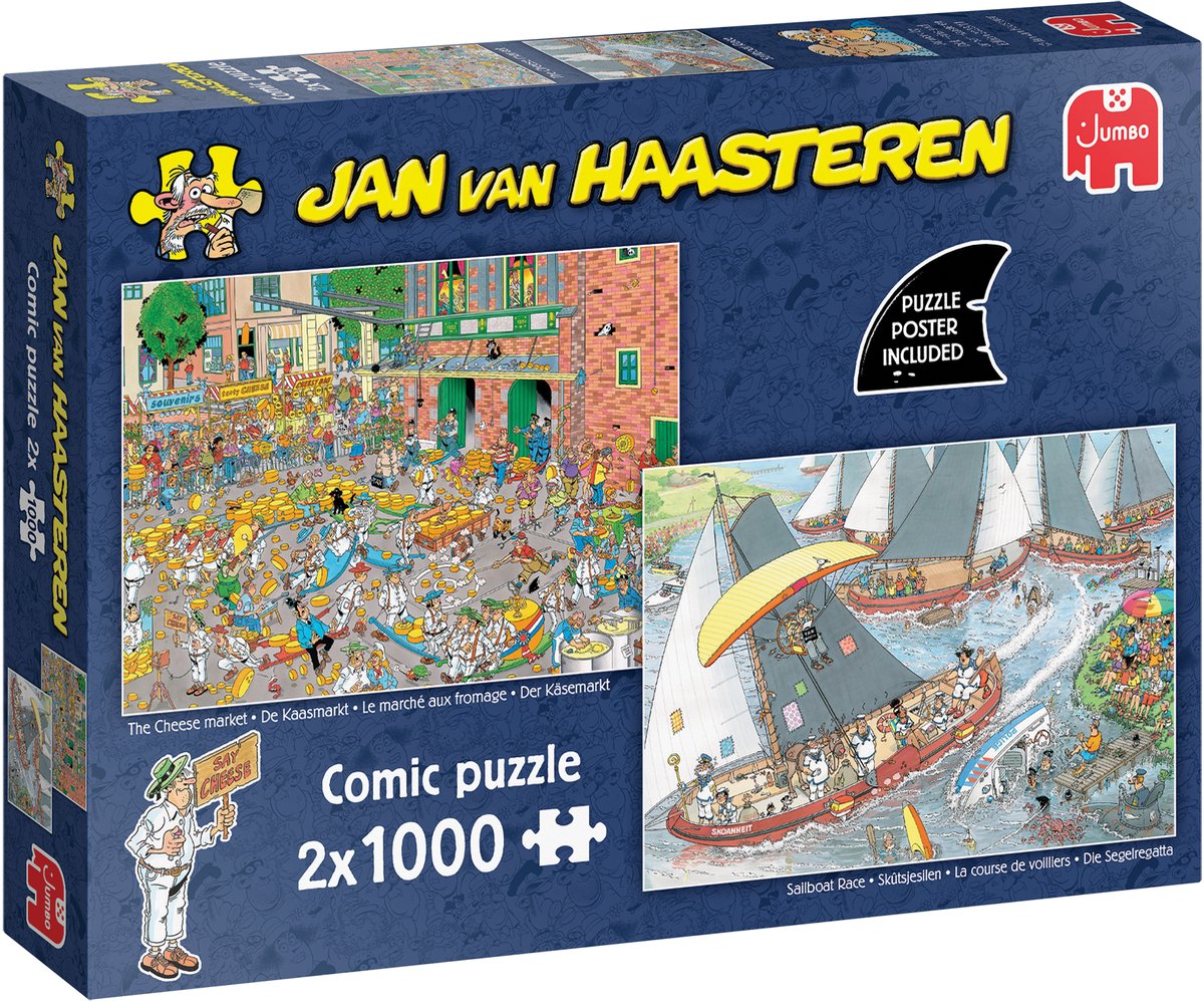 Jan van haasteren legpuzzel - de kaasmarkt skutsjesilen - 2x1000st.