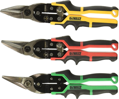 Dewalt plaatschaar ergo set van 3 stuks recht (geel), links (rood), rechts (groen) dwht14676-0
