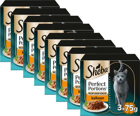 Sheba Katzenfutter - perfekte Portionen - Nassfutter - Truthahn in Soße - 24 x 75gr