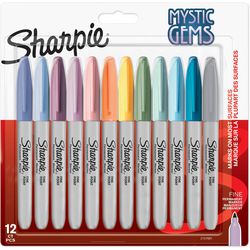Sharpie Permanentmarker | Mystic Gem Sonderedition | feiner Punkt | verschiedene Farben | 12 Stück