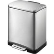 Eko - E-Cube Treteimer 12 Liter - Edelstahl Kunststoff - Edelstahl matt - Abfalleimer
